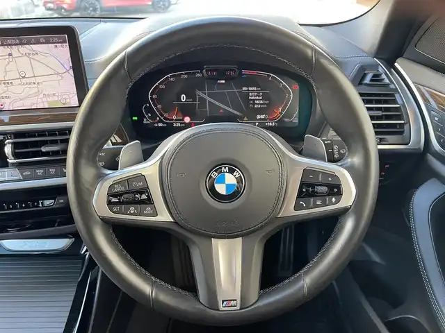 ＢＭＷ Ｘ３ xDrive20d Mスポーツ 山梨県 2022(令4)年 1.9万km サファイアブラックP 黒革/シートＨ　/ＬＥＤヘッド　/Ａハイビーム　/アンビエントライト　/ミラー型ＥＴＣ　/純正ＨＤＤナビ　/３６０カメラ　/ＡＣＣ　/ＬＫＡ　/ＢＳＡ　/パドルシフト　/パワーバックドア　/フットオープナー