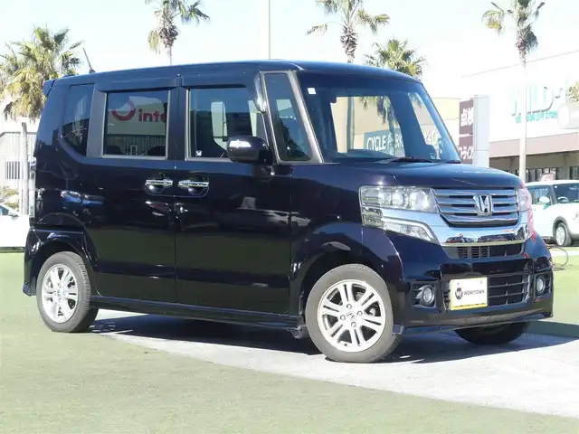 ホンダ Ｎ ＢＯＸ カスタム G Lパッケージ 千葉県 2012(平24)年 8.3万km プレミアムゴールドパープルパール 左パワースライドドア/右イージークローザードア/社外メモリーナビ/地デジTV/【DVD/CD再生機能　Bluetooth接続】/ステアリングスイッチ/ETC/HIDヘッドライト/フォグライト/ウインカーミラー/純正14インチアルミホイル/スマートキー