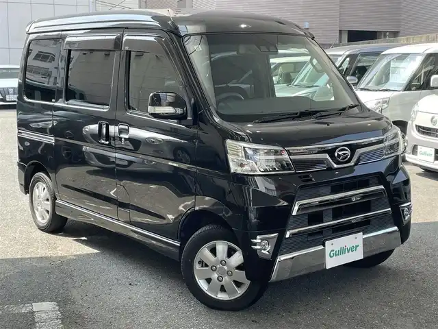 ダイハツ アトレー ワゴン カスタムターボRS LTD SAⅢ 神奈川県 2021(令3)年 3.9万km ブラックマイカメタリック スマートアシストIII/社外メモリナビ/ Bluetooth/SD/USB/CD/DVD/AM/FM/フルセグTV/ETC/社外前後ドライブレコーダー(ミラー型)/片側パワースライドドア/リア社外フィルム/AUTOライト/LEDヘッドライト/LEDフォグランプ/横滑り防止装置/アイドリングストップ/電動格納ミラー/バニティミラー/ウィンカーミラー/純正フロアマット/純正ドアバイザー/純正13インチアルミホイール/新車時保証書/取扱説明書/キーレス/スペアキー有