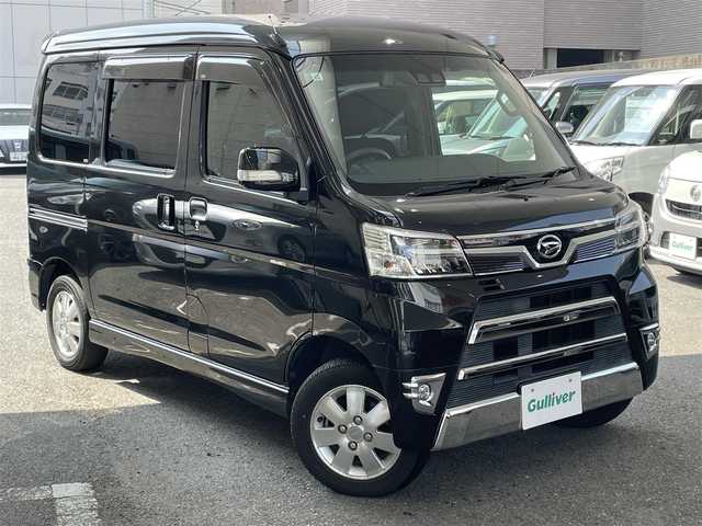 ダイハツ アトレー ワゴン カスタムターボRS LTD SAⅢ 神奈川県 2021(令3)年 3.9万km ブラックマイカメタリック スマートアシストIII/社外メモリナビ/ Bluetooth/SD/USB/CD/DVD/AM/FM/フルセグTV/ETC/社外前後ドライブレコーダー(ミラー型)/片側パワースライドドア/リア社外フィルム/AUTOライト/LEDヘッドライト/LEDフォグランプ/横滑り防止装置/アイドリングストップ/電動格納ミラー/バニティミラー/ウィンカーミラー/純正フロアマット/純正ドアバイザー/純正13インチアルミホイール/新車時保証書/取扱説明書/キーレス/スペアキー有