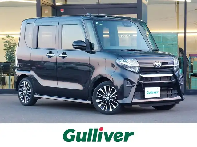 ダイハツ タント カスタム RS 東京都 2019(令1)年 3.2万km ブラックマイカメタリック 社外ナビ/両側パワースライドドア/ハーフレザーシート/スマートアシスト/衝突軽減ブレーキ/コーナーセンサー/アイドリングストップ/スマートキー/プッシュスタート/LEDヘッドライト/純正アルミホイール