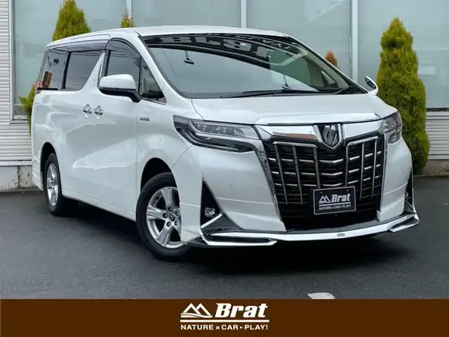トヨタ アルファードハイブリット X 岩手県 2019(平31)年 3.1万km ホワイトパールクリスタルシャイン 純正SDナビ/（フルセグTV/CD/DVD/Bluetooth）/純正フリップダウンモニター/モデリスタエアロ/デジタルインナーミラー/ステアリングリモコン/両側パワースライドドア /前後ドライブレコーダー/AVH/BSM/レーダークルーズコントロール/ビルドインETC