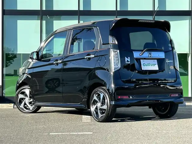 ホンダ Ｎ ＷＧＮ カスタム G ターボパッケージ 和歌山県 2014(平26)年 5.7万km スマートブラック 純正8インチナビ（VXM-145VFi）/バックカメラ/フルセグTV/BT/CD/DVD/CTBA/横滑り防止/クルーズコントロール/オートライト/前方ドラレコ/ETC/Carrozzeriaツイーター/パドルシフト/ステアリングリモコン/LEDヘッドライト/フォグランプ/ハーフレザーシート/電格ミラー