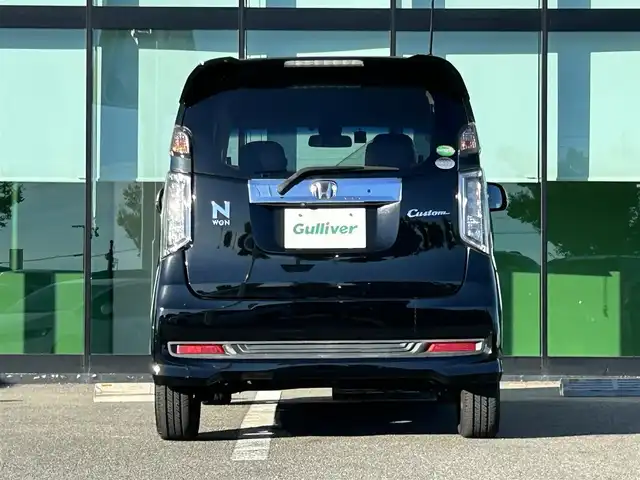 ホンダ Ｎ ＷＧＮ カスタム G ターボパッケージ 和歌山県 2014(平26)年 5.7万km スマートブラック 純正8インチナビ（VXM-145VFi）/バックカメラ/フルセグTV/BT/CD/DVD/CTBA/横滑り防止/クルーズコントロール/オートライト/前方ドラレコ/ETC/Carrozzeriaツイーター/パドルシフト/ステアリングリモコン/LEDヘッドライト/フォグランプ/ハーフレザーシート/電格ミラー