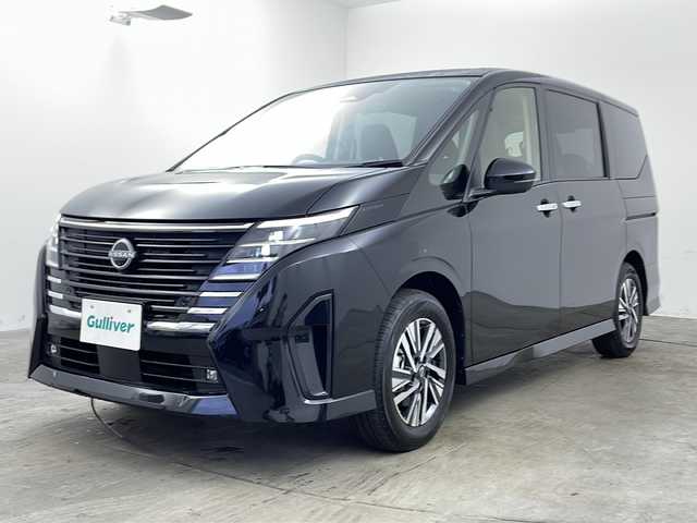 日産 セレナ e－パワー ハイウェイスター V 兵庫県 2025(令7)年 0.1千km ダイヤモンドブラック ・純正12.3インチナビ/・Bluetooth接続/・フルセグTV/・AppleCarPlay/AndroidAuto/・アラウンドビューモニター/・おくだけ充電/・タッチフリースライドドア/・両側パワースライドドア/・電子パーキングブレーキ/・ブラインドスポットモニター/・オートホールド/・純正フリップダウンモニター/・左右独立エアコン/・後席エアコン/・ビルトインETC2.0 /・全席USB充電ポート/・インテリジェントクルーズ/・車線維持支援/・車線逸脱警報/・車線逸脱防止支援/・後側方車両検知警報/・後側方衝突防止支援/・前方衝突防止支援/・踏み間違い衝突防止支援/・先行車発進お知らせ/・制限速度標識検知支援/・道路標識検知支援/・前後クリアランスソナー/・ふらつき警報/・プロパイロット/・デジタルインナーミラー/・オートマチックハイビーム/・ウインカーミラー/・フォグランプ/・革巻きステアリング/・ステアリングスイッチ/・取扱説明書/・保証書/・スペアキー/・16インチ純正アルミホイール/・LEDヘッドランプ