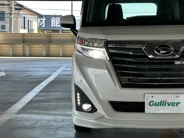 ダイハツ トール カスタムG SAⅢ 静岡県 2020(令2)年 0.4万km パールホワイトⅢ スマートアシスト３/純正ＳＤナビ/全周囲カメラ/フルセグTV/ＤＶＤ再生/ＢＴオーディオ/ドラレコ/クルコン/前席シートヒーター/両側電動スライドドア/ＬＥＤヘッドライト/フォグランプ/純正14AW