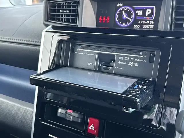 ダイハツ トール カスタムG SAⅢ 静岡県 2020(令2)年 0.4万km パールホワイトⅢ スマートアシスト３/純正ＳＤナビ/全周囲カメラ/フルセグTV/ＤＶＤ再生/ＢＴオーディオ/ドラレコ/クルコン/前席シートヒーター/両側電動スライドドア/ＬＥＤヘッドライト/フォグランプ/純正14AW