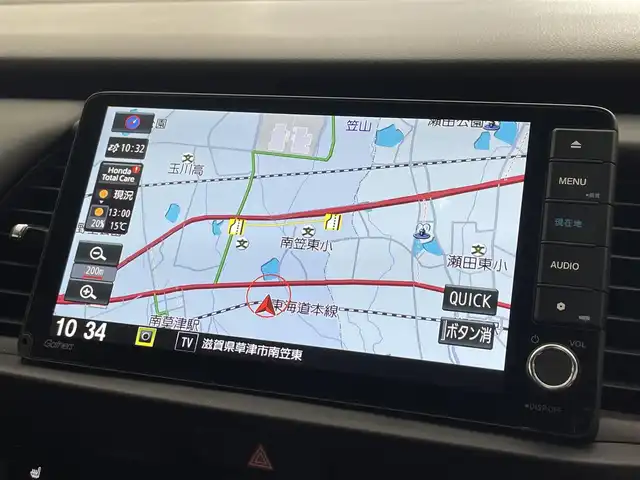 ホンダ フィット e:HEVリュクス 滋賀県 2022(令4)年 1.9万km ゴールド 純正9インチナビ/【Bluetooth/CD/DVD/フルセグTV】/ハーフレザーシート/バックカメラ/追従クルーズコントロール/クリアランスソナー/LEDヘッドライト/オートマチックハイビーム/前後ドライブレコーダー/D/Nシートヒーター/ステアリングヒーター/ビルトインETC/電動パーキングブレーキ/オートブレーキホールド/純正フロアマット/プッシュスタート/スマートキー/ステアリングリモコン