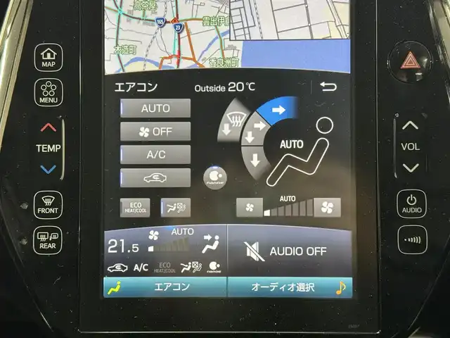 トヨタ プリウス A プレミアム　ツーリングセレ 三重県 2018(平30)年 6.7万km アティチュードブラックマイカ ハイブリッド/FF/インパネCVT/純正 11.6インチ 縦型ナビ*/（AM/FM/USB/iPod/Bluetooth/AUX/TV）/バックカメラ*/純正エアロ（F/S/R下）/ETC2.0*/Toyota Safety Sense/・プリクラッシュセーフティ/・レーンディパーチャーアラート（操舵支援付）/・レーダークルコン/・オートハイビーム/・ふらつき検知機能/・ブラインドスポットモニター/・インテリジェントクリアランスソナー（巻き込み警報機能付）/・シンプルインテリジェントパーキングアシスト/など/装備/・本革シート/・シートヒーター（D/N）/・パワーシート（Dランバーサポート付8way）/・ステアリングヒーター/・カラーヘッドアップディスプレイ/・AC100Vアクセサリーコンセント（ヴィークルパワーコネクター付・V2H対応・コンセント2ヶ）/・オートエアコン/・オートライト/・LEDヘッドライト＆フロントフォグランプ/・【OP】純正17inAW/・ステアリングスイッチ*/・プッシュスタート/・スマートキーx2/・保/取/ナビ取/・【DOP】マイナスイオン発生機能付LEDルームライト/など/*1…【OP】ナビレディセット