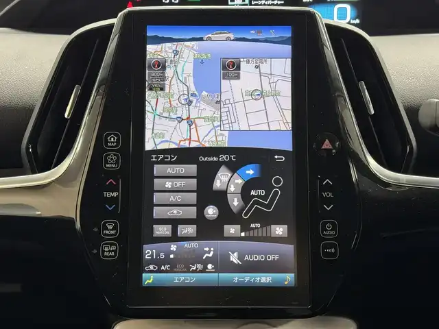 トヨタ プリウス A プレミアム　ツーリングセレ 三重県 2018(平30)年 6.7万km アティチュードブラックマイカ ハイブリッド/FF/インパネCVT/純正 11.6インチ 縦型ナビ*/（AM/FM/USB/iPod/Bluetooth/AUX/TV）/バックカメラ*/純正エアロ（F/S/R下）/ETC2.0*/Toyota Safety Sense/・プリクラッシュセーフティ/・レーンディパーチャーアラート（操舵支援付）/・レーダークルコン/・オートハイビーム/・ふらつき検知機能/・ブラインドスポットモニター/・インテリジェントクリアランスソナー（巻き込み警報機能付）/・シンプルインテリジェントパーキングアシスト/など/装備/・本革シート/・シートヒーター（D/N）/・パワーシート（Dランバーサポート付8way）/・ステアリングヒーター/・カラーヘッドアップディスプレイ/・AC100Vアクセサリーコンセント（ヴィークルパワーコネクター付・V2H対応・コンセント2ヶ）/・オートエアコン/・オートライト/・LEDヘッドライト＆フロントフォグランプ/・【OP】純正17inAW/・ステアリングスイッチ*/・プッシュスタート/・スマートキーx2/・保/取/ナビ取/・【DOP】マイナスイオン発生機能付LEDルームライト/など/*1…【OP】ナビレディセット