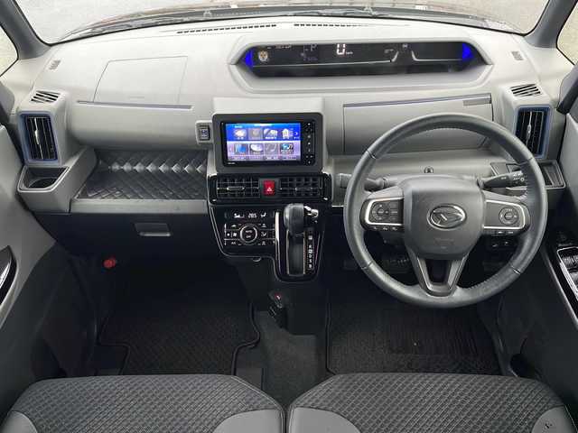 ダイハツ タント カスタム RS 青森県 2019(令1)年 2.2万km プラムブラウンクリスタルマイカ ・4WD/・純正ナビ/・フルセグ/CD/DVD/BT/・両側パワースライドドア/・横滑り抑制装置/・衝突軽減装置/・レーンキープアシスト/・全方位カメラ/・クルーズコントロール/・オートライト/・D＋N席シートヒーター/・純正エンジンスターター/・純正ドライブレコーダー/・純正フロアマット/・純正AW15インチ