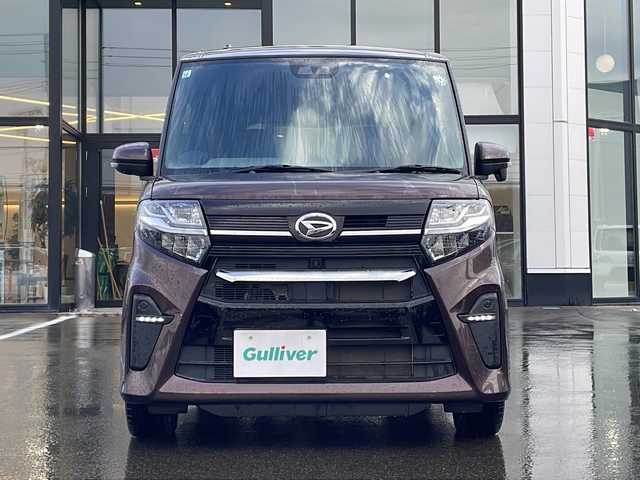 ダイハツ タント カスタム RS 青森県 2019(令1)年 2.2万km プラムブラウンクリスタルマイカ ・4WD/・純正ナビ/・フルセグ/CD/DVD/BT/・両側パワースライドドア/・横滑り抑制装置/・衝突軽減装置/・レーンキープアシスト/・全方位カメラ/・クルーズコントロール/・オートライト/・D＋N席シートヒーター/・純正エンジンスターター/・純正ドライブレコーダー/・純正フロアマット/・純正AW15インチ