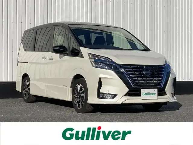 日産 セレナ ハイウェイスター V 千葉県 2022(令4)年 2.5万km ブリリアントホワイトパール 2トーン 純正10インチナビ/（TV/CD/DVD/B/FM/AM）/アラウンドビューモニター/衝突被害軽減システム/車線逸脱警報/クルーズコントロール/フリップダウンモニター/両側パワースライドドア/ハンズフリーオートスライドドア/横滑り防止装置/ETC/ドライブレコーダー/アイドリングストップ/LEDヘッドライト/フォグランプ/オートライト/ウィンカーミラー/電動格納ミラー/純正１６インチAW/シートリフター/ステアリングスイッチ/BSM/デジタルインナーミラー/プッシュスタート/スマートキー/フロアマット/スペアキー/取扱説明書/保証書