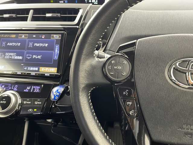 トヨタ プリウス α S チューンブラック Ⅱ 栃木県 2018(平30)年 1.7万km ホワイトパールクリスタルシャイン 社外SDナビ/(BT/AM/FM/CD/DVD/フルセグ）/ビルトインETC/ドライブレコーダー/クルーズコントロール/バックカメラ/クルーズコントロール/車線逸脱警報/ふらつき警報/前席シートヒーター/電動格納ミラー/ステアリングスイッチ/ドアバイザー/プッシュスタート/スマートキー
