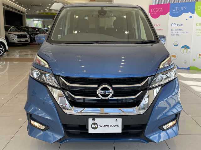 日産 セレナ ハイウェイスター 埼玉県 2016(平28)年 6.5万km シャイニングブルー エマージェンシーブレーキ　/プロパイロット　/純正フリップダウンモニター　/純正9インチメモリナビ/　　CD/DVD/BT/フルセグ　/アラウンドビューモニター　/両側パワースライドドア /LED /純正16インチアルミ /電子パーキング/インテリジェントミラー /ステアリングスイッチ/純正ETC