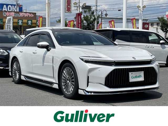 トヨタ クラウン Z 群馬県 2025(令7)年 0.1千km プレシャスホワイトパール 純正12.3インチDA/AppleCarPlay・AndroidAuto/ナビ・USB・HDMI・BT・フルセグTV/パノラマルーフ/モデリスタエアロ(F/S/R)/バック/サイド/フロント/全方位カメラ/デジタルインナーミラー/置くだけ充電電動リアシェード/全席シートベンチレーション/全席シートヒーター/全席パワーシートシートメモリー/ステアリングヒーター/イージークローザー（全ドア・トランク）/カラーヘッドアップディスプレイ/純正AW純正フロアマット/ブラインドスポットモニター/Toyota Safety Sense/・プリクラッシュセーフティ/・レーントレーシングアシスト/・レーンディパーチャーアラート/・レーダークルーズコントロール/・アダプティブハイビームシステム/・ロードサインアシスト/・ドライバー異常時対応システム/・プロアクティブドライビングアシスト/・発進遅れ告知機能/・緊急時操舵支援（アクティブ操舵機能付）/・フロントクロストラフィックアラート/・レーンチェンジアシスト