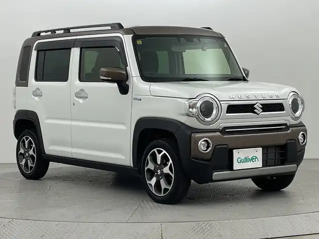 スズキ ハスラー Jスタイル Ⅱ 新潟県 2023(令5)年 1.1万km ピュアホワイトパール/ウッディブラウン2トーンルーフ 社外SDナビ/　（ワンセグ/CD/FM/AM）/レーダークルーズコントロール/シートヒーター/純正アルミホイール/ステアリングスイッチ/USBポート/レーンキープアシスト/アイドリングストップ/スマートキー/ETC