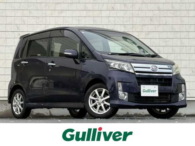 ダイハツ ムーヴ カスタム X 岩手県 2013(平25)年 13.2万km アーバンナイトブルークリスタルメタリック 禁煙車/4WD/社外ディスプレイオーディオ/→FH-8500DVS/→Bluetooth/CD/DVD/FM/AM/バックカメラ/オートライト/LEDヘッドライト/フォグライト/〇プッシュスタート/〇電動格納ミラー/〇ウィンカーミラー/〇ドアバイザー/〇フロアマット/〇シガーソケット/室内灯LED