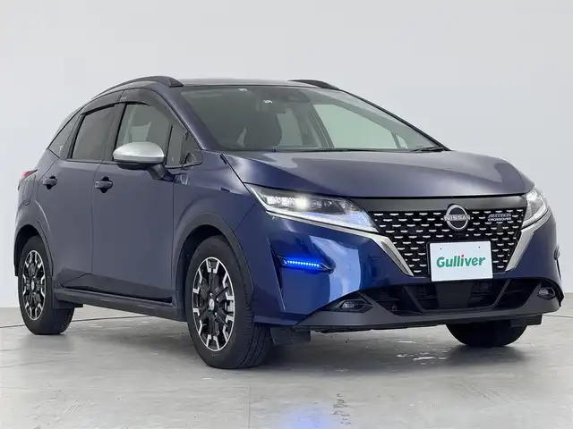 日産 ノート オーテック クロスオーバー 愛知県 2022(令4)年 1.1万km オーロラフレアブルーパール 純正9インチナビ　/（フルセグ/Bluetooth） /レーダークルーズコントロール　/全方位モニター　/衝突軽減システム　/コーナーセンサー　/ブラインドスポットモニター　/前席シートヒーター　/ステアリングヒーター　/ケータイ置くだけ充電　/デジタルインナーミラー　/ドライブレコーダー/ETC2.0/純正AW