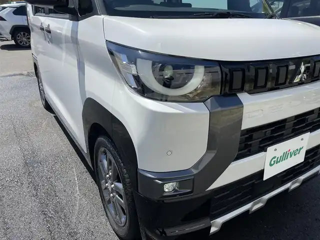 三菱 デリカミニ G プレミアム 静岡県 2024(令6)年 1.2万km アメジストブラック/シルキーホワイト 社外KENWOODナビ/　AM FM CD DVD Bluetooth SD/前方ドライブレコーダー/LEDオートヘッドライト/ハーフレザーシート/シートヒーター(前席)/デジタルインナーミラー/両側パワースライドドア/ステアリングヒーター/オートブレーキホールド/純正15インチアルミホイール/前後方クリアランスソナー/リアサンシェード/マイパイロット/アラウンドビューモニター/ビルトインETC