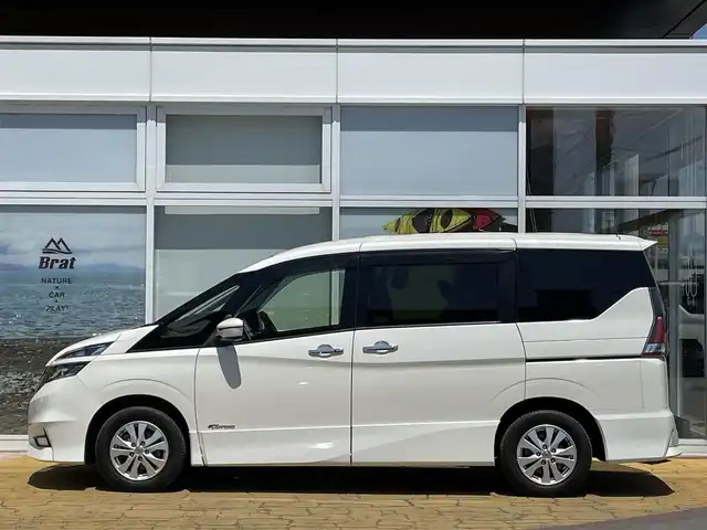 日産 セレナ ハイウェイスター プロパイロットED 長野県 2016(平28)年 6.5万km ブリリアントホワイトパール ワンオーナー/純正ナビ/プロパイロット/フルセグTV/バックカメラ/純正フリップダウンモニター/ドライブレコーダー/両側パワースライドドア/前席シートヒーター/アルミ付スタッドレスタイヤ積込/LEDヘッドライト