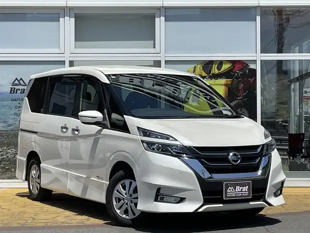 日産 セレナ ハイウェイスター プロパイロットED 長野県 2016(平28)年 6.5万km ブリリアントホワイトパール ワンオーナー/純正ナビ/プロパイロット/フルセグTV/バックカメラ/純正フリップダウンモニター/ドライブレコーダー/両側パワースライドドア/前席シートヒーター/アルミ付スタッドレスタイヤ積込/LEDヘッドライト