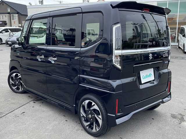 スズキ スペーシア カスタム HYBRID XS ターボ 道東・釧路十勝 2024(令6)年 1万km ブルーイッシュブラックパール3 ワンオーナー/純正９インチナビ/全方位カメラ/両側パワースライドドア/ヘッドアップディスプレイ/クルーズコントロール/ステアリングヒーター/ハーフレザーシート/シートヒーター/リヤサーキュレーター/取扱説明書/保証書/スマートキー/スタートボタン/電動パーキングブレーキ