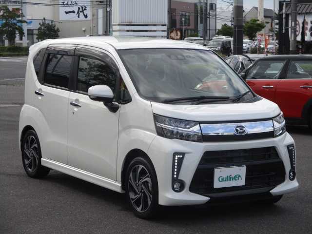 ダイハツ ムーヴ カスタム RS ハイパーLTD SAⅢ 岡山県 2018(平30)年 1.7万km パールホワイトⅢ 【 Smart Assist III 】/・衝突警報機能（対 車両）/・衝突警報機能（対 歩行者）/・衝突回避支援ブレーキ機能（対 車両）/・誤発進抑制機能（前方）/・誤発進抑制機能(後方）/・車線逸脱警報機能/・先行車発進お知らせ機能/・オートハイビーム/************************/ワンオーナー/社外メモリーナビ/フルセグテレビ/全方位カメラ/フロント・サイド・リアカメラ/Bluetooth/DVD再生可能/ハーフレザーシート/運転席シートヒーター/リアソナー/オートライト/社外ドライブレコーダー（フロント）/社外フロアマット/純正LEDライト/純正15AW/ETC/ウィンカーミラー/スマートキー2個