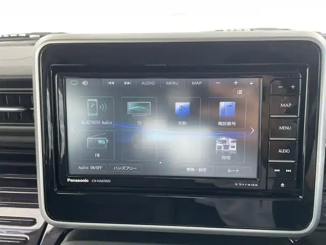 スズキ スペーシア カスタム HYBRID XS ターボ 千葉県 2022(令4)年 0.8万km ピュアホワイトP ワンオーナー/衝突軽減ブレーキ/両側パワースライドドア/社外７インチナビ/フルセグＴＶ/バックカメラ/ハーフレザーシート/シートヒーター/純正１５インチアルミホイール/ＬＥＤヘッドライト