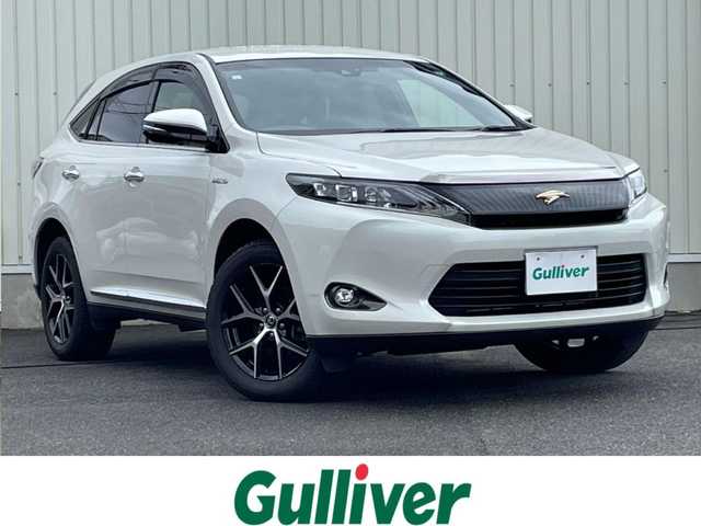 トヨタ ハリアー ハイブリッド プレミアム スタイルアッシュ 山形県 2017(平29)年 8.5万km ホワイトパールクリスタルシャイン 4WD/メモリナビ/　　【CD DVD BT フルセグ USB】/バックカメラ/電動リアゲート/クルーズコントロール/LEDオートヘッドライト/ハーフレザーシート/パワーシート/シートヒーター/純正18インチアルミホイール/ルームミラー型ドラレコ/アイドリングストップ/ステアリングスイッチ/MTモード付AT/電動格納ウィンカーミラー/フォグランプ/スマートキー×2/ETC