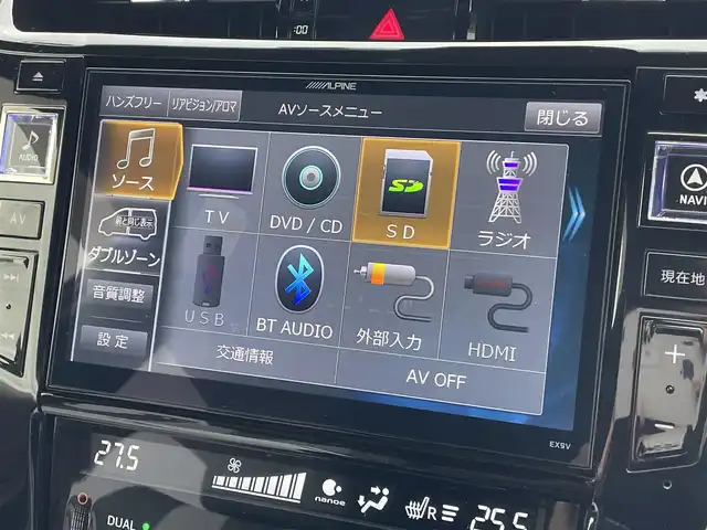 トヨタ ハリアー ハイブリッド プレミアム スタイルアッシュ 山形県 2017(平29)年 8.5万km ホワイトパールクリスタルシャイン 4WD/メモリナビ/　　【CD DVD BT フルセグ USB】/バックカメラ/電動リアゲート/クルーズコントロール/LEDオートヘッドライト/ハーフレザーシート/パワーシート/シートヒーター/純正18インチアルミホイール/ルームミラー型ドラレコ/アイドリングストップ/ステアリングスイッチ/MTモード付AT/電動格納ウィンカーミラー/フォグランプ/スマートキー×2/ETC