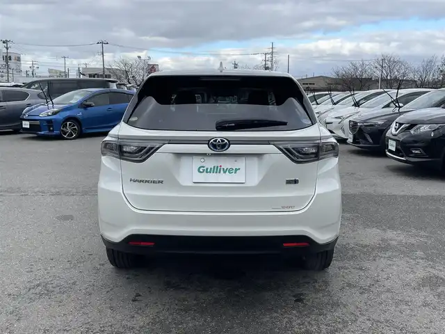 トヨタ ハリアー ハイブリッド プレミアム スタイルアッシュ 山形県 2017(平29)年 8.5万km ホワイトパールクリスタルシャイン 4WD/メモリナビ/　　【CD DVD BT フルセグ USB】/バックカメラ/電動リアゲート/クルーズコントロール/LEDオートヘッドライト/ハーフレザーシート/パワーシート/シートヒーター/純正18インチアルミホイール/ルームミラー型ドラレコ/アイドリングストップ/ステアリングスイッチ/MTモード付AT/電動格納ウィンカーミラー/フォグランプ/スマートキー×2/ETC