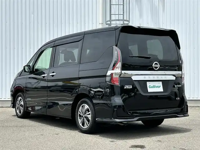 日産 セレナ e－パワー ハイウェイスター V 愛媛県 2022(令4)年 1.9万km ダイヤモンドブラック フォグランプ/ステアリングヒーター/クルコン追従/コーナーセンサー前後/ドラレコ前後/両側パワスラ/LEDライト/オートライト/シートヒーター/全方位モニター/フリップダウンモニター/ETC/フルセグTV/後席用モニター/純正15インチAW/パーキングアシスト/Bluetooth/レーンキープアシスト/ABS/横滑り防止装置/衝突被害軽減システム