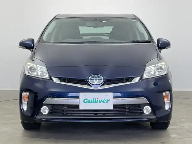 トヨタ プリウス ＰＨＶ G 新潟県 2013(平25)年 4.6万km ダークブルーマイカ 純正ナビ　/バックカメラ　/ハーフレザーシート　/追従クルーズコントロール/プラグインHV　/D席パワーシート　/前席シートヒーター　/衝突軽減　/ハロゲンオートライト　/地デジ　/ハンドルヒーター　/純正ETC　/純正１５インチアルミホイール/純正フロアマット/スマートキー/スペアキー