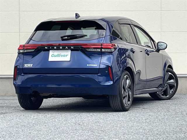 日産 オーラ G レザーエディション 茨城県 2022(令4)年 4.5万km オーロラフレアブルーパール 純正ナビ/フルセグTV/全方位カメラ/プロパイロット/デジタルインナーミラー/BOSEサウンド/ドライブレコーダー/　（SN-TW9880）/ETC2.0/Bluetooth/AppleCarPlay/コーナーセンサー/ハーフレザーシート/ハンドルヒーター/LEDヘッドライト/HDMI接続/ワイヤレス充電/純正AW/純正フロアマット/全方位運転支援システム