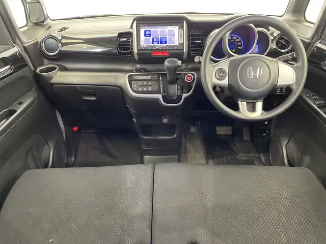 ホンダ Ｎ ＢＯＸ カスタム G SSパッケージ 栃木県 2015(平27)年 4.9万km スマートブラック 純正メモリナビ/（CD/DVD/TV/Bluetooth/SD）/バックカメラ/シティブレーキアクティブシステム/ETC/両側パワースライドドア/チップアップシート/禁煙車/オートライト/HIDヘッドライト/横滑り防止装置/スマートキー/プッシュスタート/アイドリングストップ/ステアリングスイッチ/Fフォグランプ/ドアバイザー/電動格納ミラー/純正14インチアルミホイール/純正フロアマット