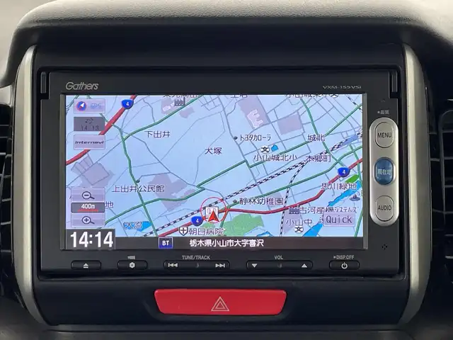 ホンダ Ｎ ＢＯＸ カスタム G SSパッケージ 栃木県 2015(平27)年 4.9万km スマートブラック 純正メモリナビ/（CD/DVD/TV/Bluetooth/SD）/バックカメラ/シティブレーキアクティブシステム/ETC/両側パワースライドドア/チップアップシート/禁煙車/オートライト/HIDヘッドライト/横滑り防止装置/スマートキー/プッシュスタート/アイドリングストップ/ステアリングスイッチ/Fフォグランプ/ドアバイザー/電動格納ミラー/純正14インチアルミホイール/純正フロアマット