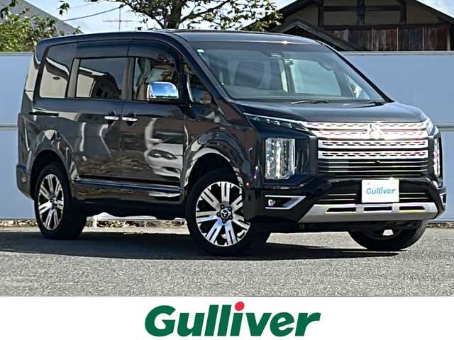 三菱 デリカＤ：５ P 岩手県 2024(令6)年 1.8万km グラファイトグレーメタリック/ブラックマイカ フリップダウンモニター　アルパイン製１１型ナビ　全周囲カメラ　Ｂｌｕｅｔｏｏｔｈ　ＤＶＤ再生　ＨＤＭＩ／ＵＳＢ接続　フルセグ　両側パワースライドドア　電動Ｒゲート　１００Ｖコンセント　シートヒーター