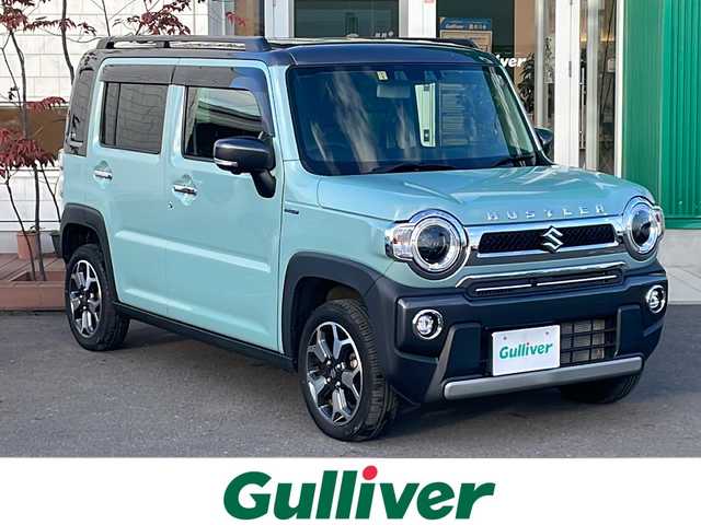 スズキ ハスラー Jスタイル Ⅱ ターボ 青森県 2023(令5)年 2.6万km オフブルーメタリック/ガンメタリック2トーンルーフ 4WD・ターボ/純正9インチナビ・フルセグTV/全方位モニター/CD・DVD・Bluetooth/前席シートヒーター/セーフティサポート/デュアルカメラブレーキサポート/アダプティブクルーズコントロール/ハイビームアシスト/車線逸脱抑制機能/リアパーキングセンサー/パドルシフト/ビルトインETC/シートバックテーブル/純正フロアマット/LEDヘッドライト/LEDフォグランプ/純正15インチアルミ/ルーフレール/プッシュスタート/スマートキー