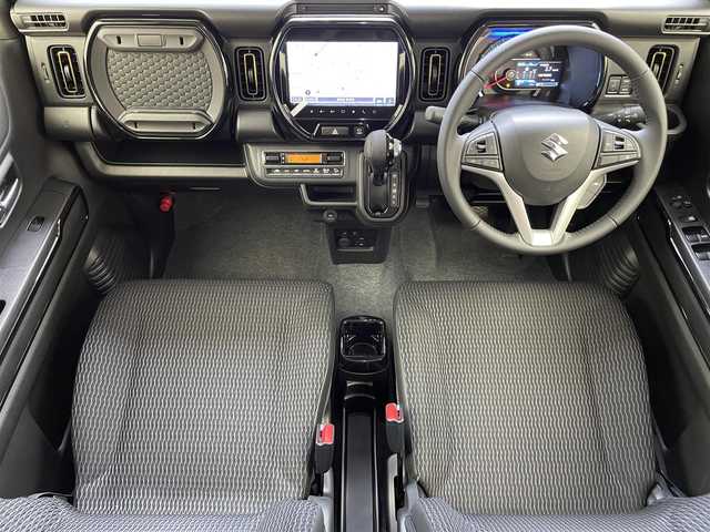 スズキ ハスラー HYBRID X 滋賀県 2025(令7)年 0.1千km デニムブルー ガンメタリック 2トーン 純正9インチナビ/　・フルセグTV・Bluetooth・applecarplay・androidauto/　・CD・DVD/全方位モニター/スズキセーフティサポート/スズキコネクト対応通信機装着車/シートヒーター/リアソナー/オートハイビーム/LEDヘッドライト/スマートキー