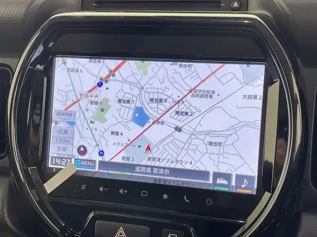 スズキ ハスラー HYBRID X 滋賀県 2025(令7)年 0.1千km デニムブルー ガンメタリック 2トーン 純正9インチナビ/　・フルセグTV・Bluetooth・applecarplay・androidauto/　・CD・DVD/全方位モニター/スズキセーフティサポート/スズキコネクト対応通信機装着車/シートヒーター/リアソナー/オートハイビーム/LEDヘッドライト/スマートキー