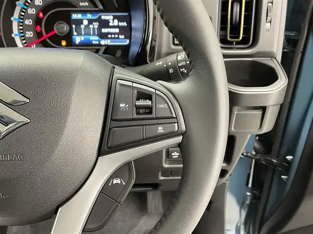 スズキ ハスラー HYBRID X 滋賀県 2025(令7)年 0.1千km デニムブルー ガンメタリック 2トーン 純正9インチナビ/　・フルセグTV・Bluetooth・applecarplay・androidauto/　・CD・DVD/全方位モニター/スズキセーフティサポート/スズキコネクト対応通信機装着車/シートヒーター/リアソナー/オートハイビーム/LEDヘッドライト/スマートキー