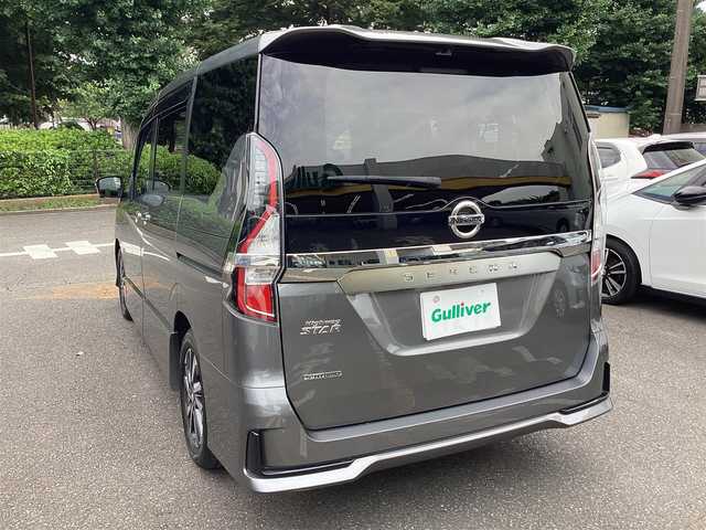 日産 セレナ ハイウェイスター V 神奈川県 2020(令2)年 3.6万km ダークメタルグレー ワンオーナー/プロパイロット/S-HYBRID/純正ナビ/（iPod/SD/FM/AM/TV/USB/Bluetooth/CD/DVD/純正後席モニター/インテリジェント アラウンドビューモニター（移動物検知機能付）/両側ハンズフリースライドドア/ビルトイン ETC/オートエアコン&リヤヒーターダクト+寒冷地+前席ヒーターシート&ステアリングヒーター  /安全装備/【OP】セーフティパックA/・インテリジェント エマージェンシーブレーキ/・インテリジェント FCW（前方衝突予測警報）/・インテリジェント DA（ふらつき警報）/・インテリジェント BSI（後側方衝突防止支援システム）＋BSW（後側方車両検知警報）/・RCTA（後退時車両検知警報）/・踏み間違い衝突防止アシスト/・標識検知機能（進入禁止、最高速度、一時停止）/・フロント&バックソナー/装備/・【OP】後席オートエアコン＆リヤヒーターダクト/・オートライト/・LEDヘッドランプ＋フロントフォグランプ/・ハイビームアシスト/・純正16inAW/・インテリキーx2