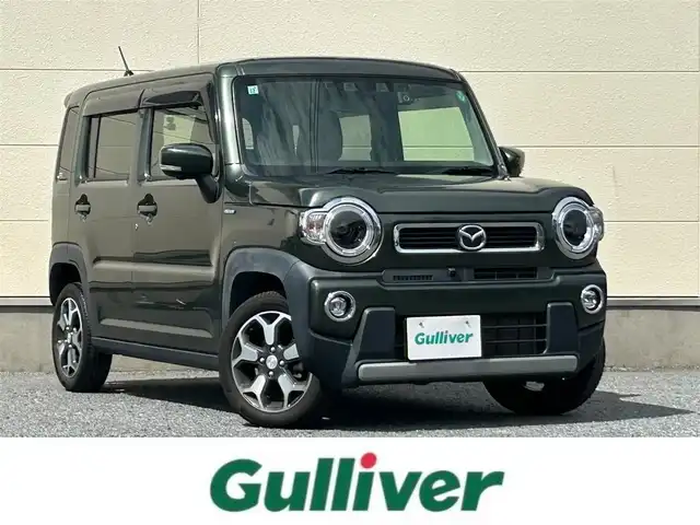 マツダ フレア クロスオーバー ハイブリッドXT 茨城県 2021(令3)年 5.7万km クールカーキパールメタリック 社外メモリナビ（型番：CN-RA07WD）/　　（AM/FM/BT)/フルセグテレビ/全方位カメラ/ETC/プッシュスタート/前後ドライブレコーダー（型番：DRV-MR450）/クリアランスソナー/純正フロアマット/純正ドアバイザー/スズキセーフティサポート/・デュアルセンサーブレーキサポートII/・誤発進抑制機能/・車線逸脱抑制機能/・車線逸脱警報機能/・ふらつき警報機能/・低速時ブレーキサポート/・発進お知らせ機能/・標識認識機能/・ハイビームアシスト