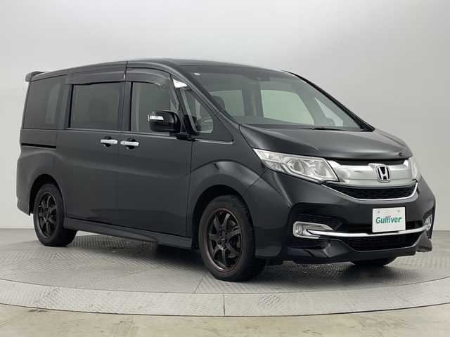 ホンダ ステップワゴン スパーダ ホンダセンシング 新潟県 2017(平29)年 9.1万km プレミアムスパークルブラックパール 4WD/メモリナビ　型式VXM-175VFNi/CD/BT/フルセグ/バックカメラ/両側パワースライドドア/クルーズコントロール/ホンダセンシング/ワクワクゲート/LEDライト/フォグ