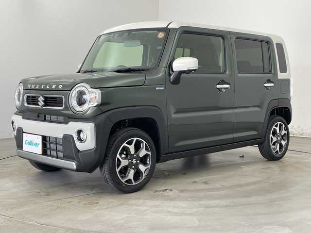 スズキ ハスラー HYBRID X 兵庫県 2025(令7)年 0.1千km クールカーキパールメタリック/ソフトベージュメタリック ・登録済未使用車/・純正9インチナビ/CD/DVD/TV/USB/Bluetooth/・全方位カメラ/・デュアルカメラブレーキサポート/・誤発進抑制機能/・後退時ブレーキサポート/・後方誤発進抑制機能/・リアパーキングセンサー/・車線逸脱警報機能/・車線逸脱抑制機能/・ふらつき警報/・先行車発進お知らせ機能/・アダプティブクルーズコントロール/・標識認識機能/・ハイビームアシスト/・前席シートヒーター/・LEDヘッドライト/・LEDフォグランプ/・スマートキー
