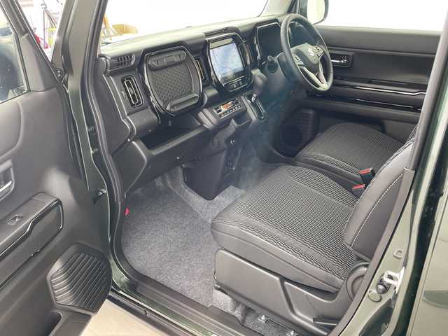 スズキ ハスラー HYBRID X 兵庫県 2025(令7)年 0.1千km クールカーキパールメタリック/ソフトベージュメタリック ・登録済未使用車/・純正9インチナビ/CD/DVD/TV/USB/Bluetooth/・全方位カメラ/・デュアルカメラブレーキサポート/・誤発進抑制機能/・後退時ブレーキサポート/・後方誤発進抑制機能/・リアパーキングセンサー/・車線逸脱警報機能/・車線逸脱抑制機能/・ふらつき警報/・先行車発進お知らせ機能/・アダプティブクルーズコントロール/・標識認識機能/・ハイビームアシスト/・前席シートヒーター/・LEDヘッドライト/・LEDフォグランプ/・スマートキー