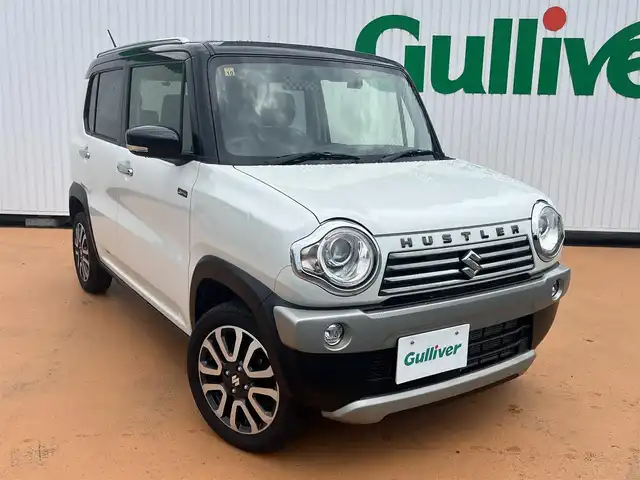 スズキ ハスラー Jスタイル Ⅲ 三重県 2018(平30)年 6.1万km パールⅡ デュアルカメラブレーキサポート/車線逸脱警報/誤発進抑制機能/HIDヘッドランプ/オートライト/HUSTLERスモークロゴ/スモークメッキフロントグリル/ブラックルーフ/ルーフレール/ルーフ同色ドアミラー/15インチ6本ツインスポークアルミホイール/革巻きステアリング/ナノイー機能付きオートエアコン/ブラウン合皮/ネイビーファブリックコンビシート/シートヒーター/ネイビーインパネ加飾