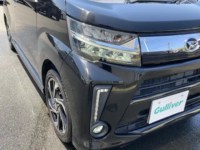 ダイハツ ムーヴ カスタム RS ハイパー SAⅢ 静岡県 2018(平30)年 5.6万km ブラックマイカメタリック スマートアシスト/社外後席モニター2個/社外メモリーナビ/　　ラジオ DVD CD Bluetooth SD USB/LEDオートヘッドライト/ハーフレザーシート/シートヒーター/クリアランスソナー/純正15インチアルミホイール/アイドリングストップ/スマートキー＆プッシュスタート/ターボ/オーバーヘッドコンソール/フルセグＴＶ/バックモニター