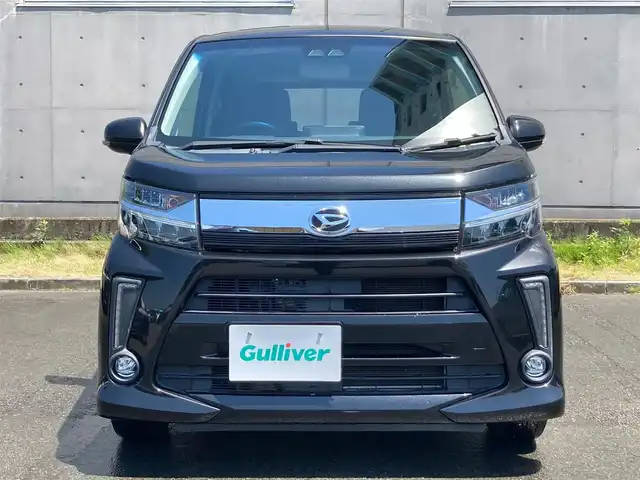 ダイハツ ムーヴ カスタム RS ハイパー SAⅢ 静岡県 2018(平30)年 5.6万km ブラックマイカメタリック スマートアシスト/社外後席モニター2個/社外メモリーナビ/　　ラジオ DVD CD Bluetooth SD USB/LEDオートヘッドライト/ハーフレザーシート/シートヒーター/クリアランスソナー/純正15インチアルミホイール/アイドリングストップ/スマートキー＆プッシュスタート/ターボ/オーバーヘッドコンソール/フルセグＴＶ/バックモニター